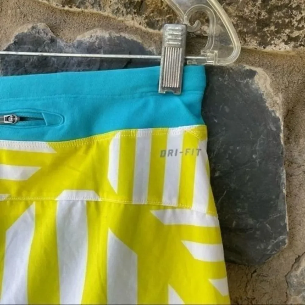 Nike dri-fit skort neon yellow turquoise blue